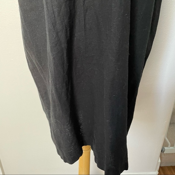 Black Embroidered Linen Sheath Dress - Boho Style - Picture 15 of 16